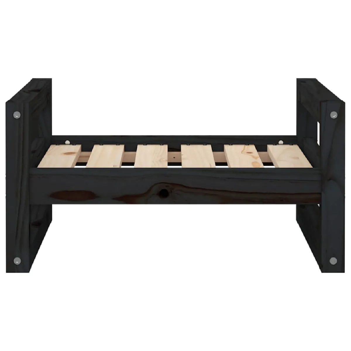 Comparer les prix de Lit pour chien panier canapé confortable 55,5 x 45,5 x 28 cm bois de pin solide noir 02_0042698