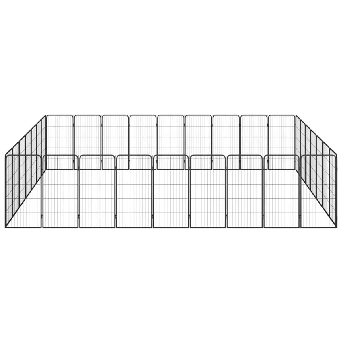 Meilleurs prix pour Parc pour chien 32 panneaux 50 x 100cm acier enduit de poudre noir 02_0043630