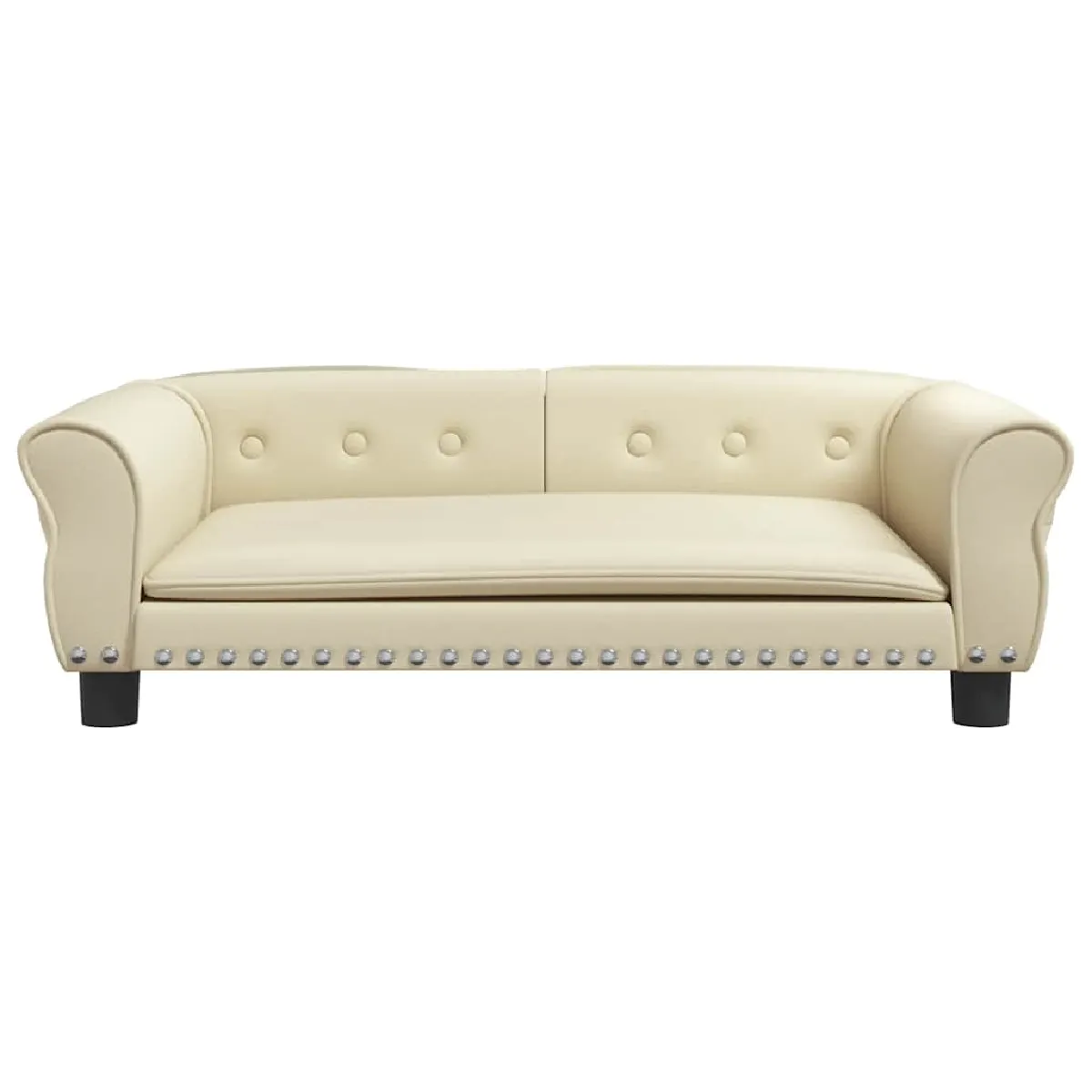 Comparer les prix de Lit pour chien panier canapé confortable 95 x 55 x 30 cm similicuir crème 02_0043011