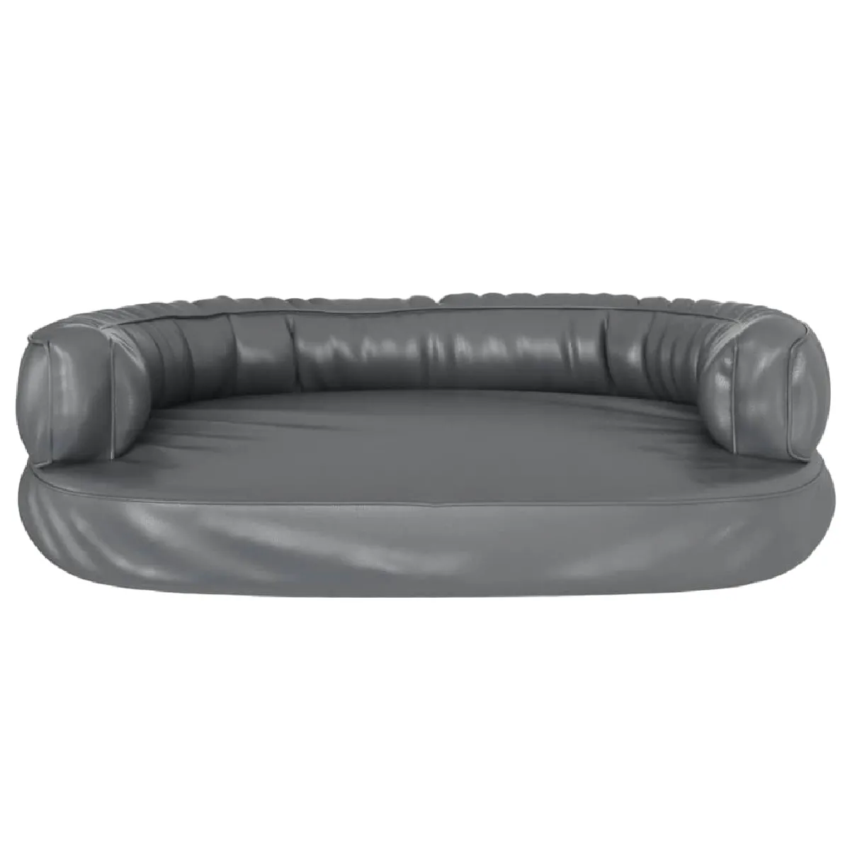 Comparer les prix de Lit pour chien panier canapé confortable ergonomique mousse 75 x 53 cm Similicuir gris 02_0043134