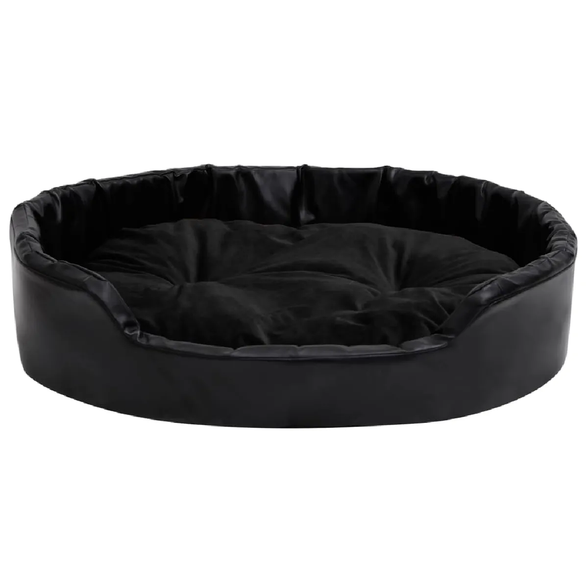 Meilleurs prix pour Lit pour chiens 90 x 79 x 20 cm Peluche et similicuir noir 02_0043219