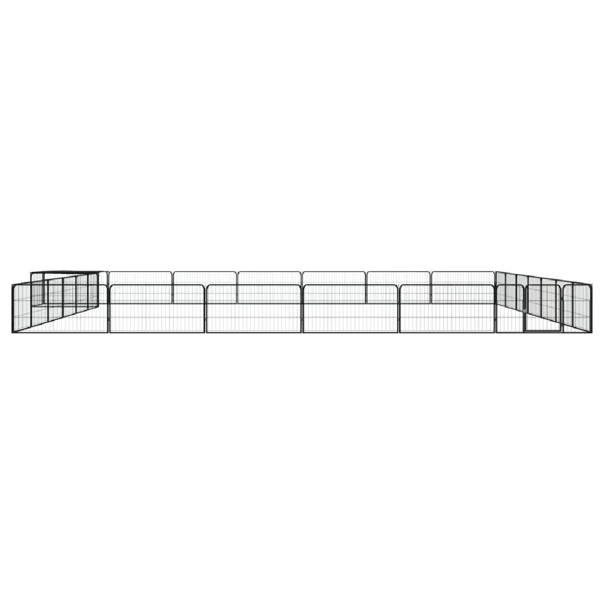 Meilleurs prix pour Parc pour chien 28 panneaux 100 x 50cm acier enduit de poudre noir 02_0043625
