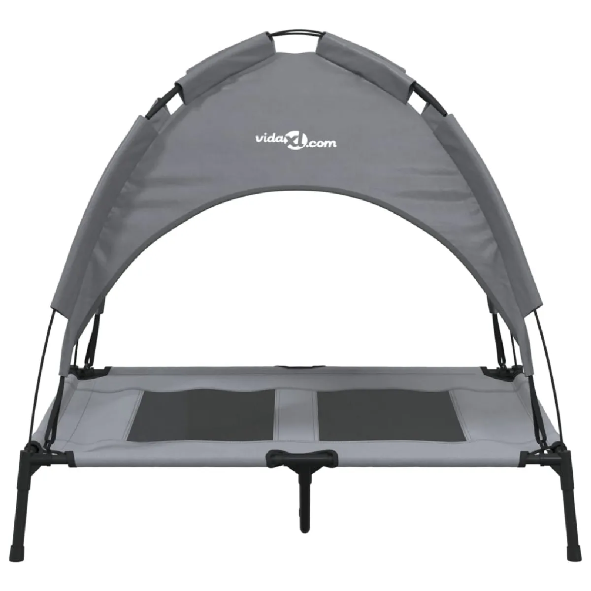 Comparer les prix de Lit pour chien panier canapé confortable avec auvent tissu oxford et acier anthracite 02_0043059