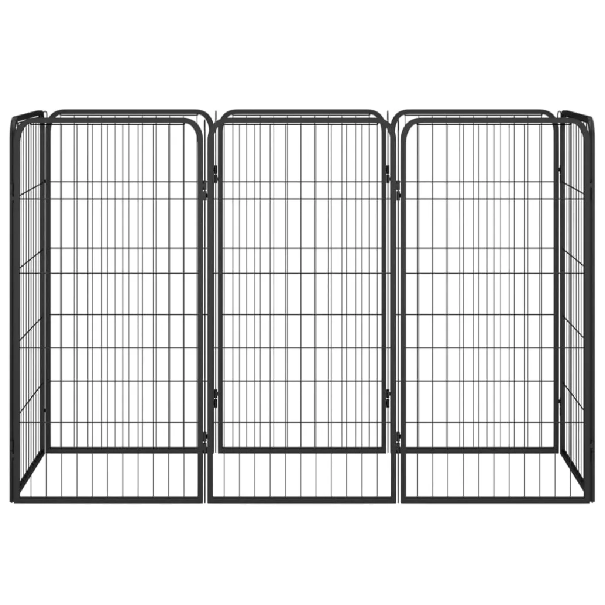 Meilleurs prix pour Parc pour chien 8 panneaux 50 x 100cm acier enduit de poudre noir 02_0043650