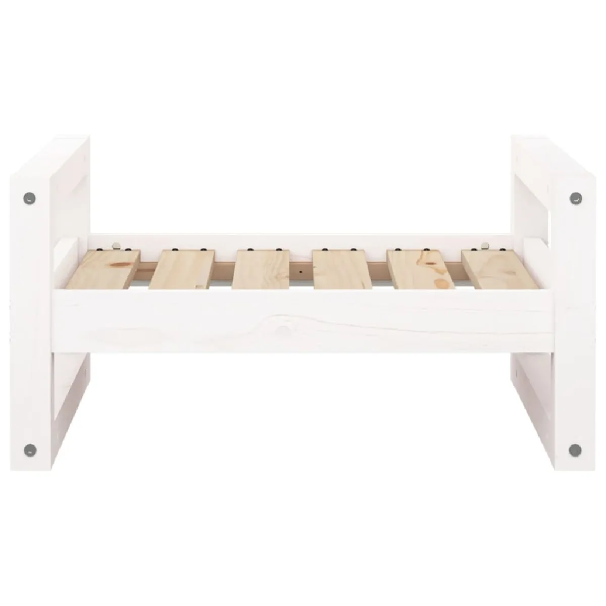 Comparer les prix de Lit pour chien panier canapé confortable 55,5 x 45,5 x 28 cm bois de pin solide blanc 02_0042695