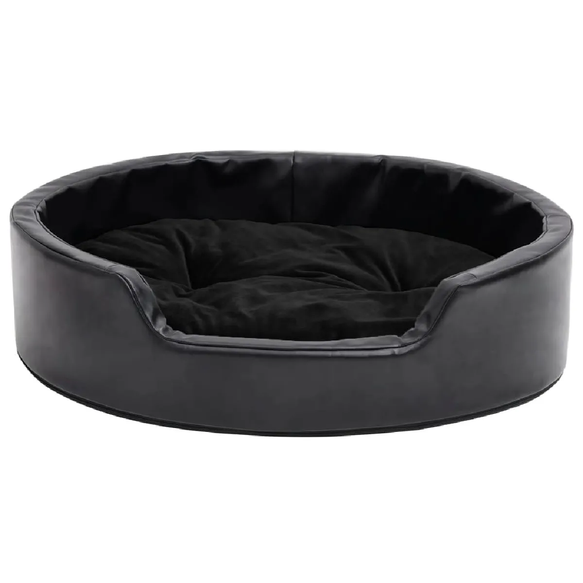 Meilleurs prix pour Lit pour chiens 69 x 59 x 19 cm Peluche et similicuir noir 02_0043213