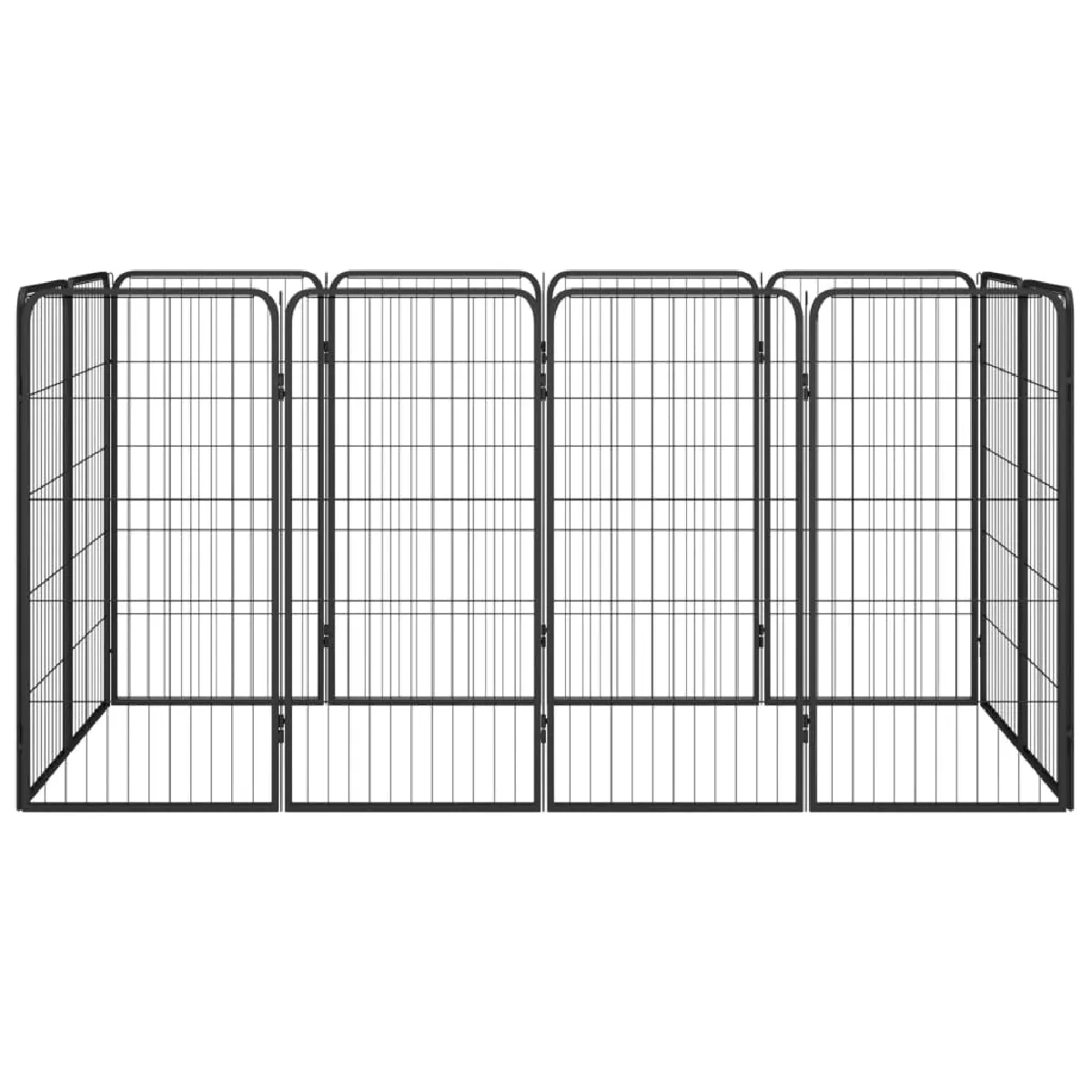 Meilleurs prix pour Parc pour chien 12 panneaux 50 x 100cm acier enduit de poudre noir 02_0043604