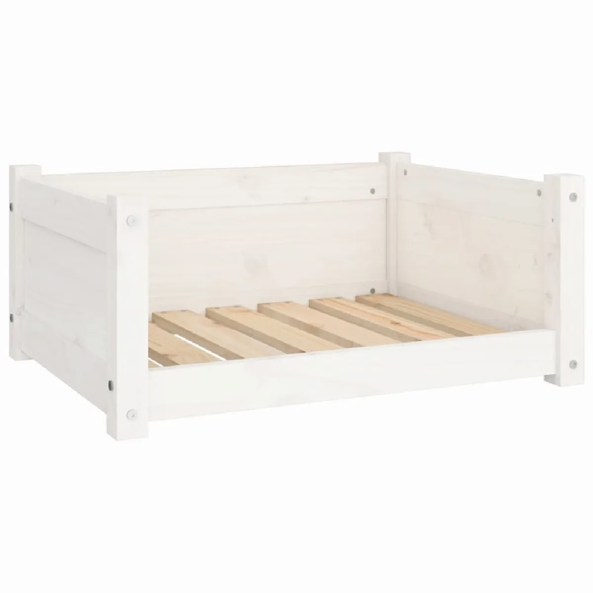 Comparer les prix de Lit pour chien panier canapé confortable 65,5 x 50,5 x 28 cm bois de pin solide blanc 02_0042762