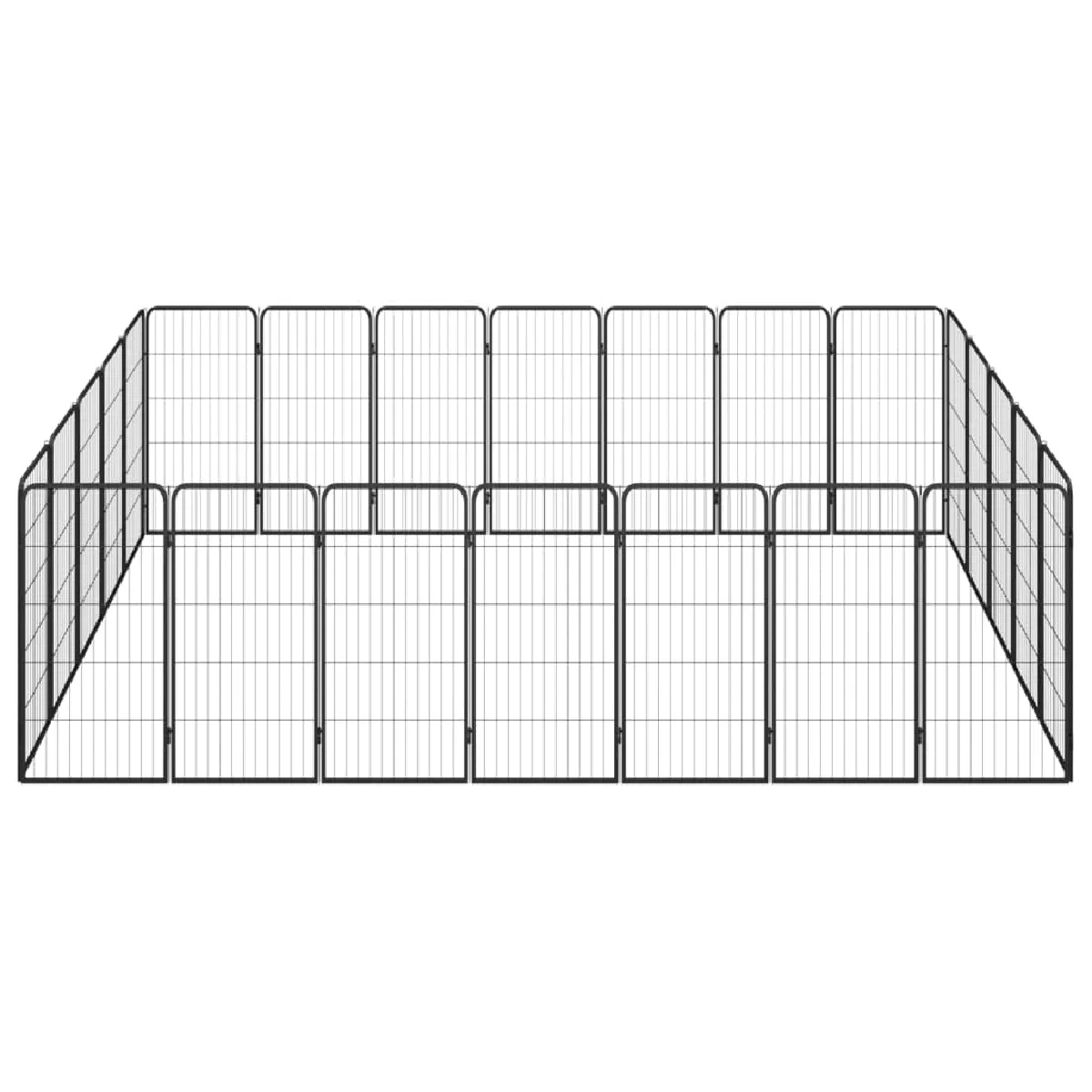Meilleurs prix pour Parc pour chien 24 panneaux 50 x 100cm acier enduit de poudre noir 02_0043622