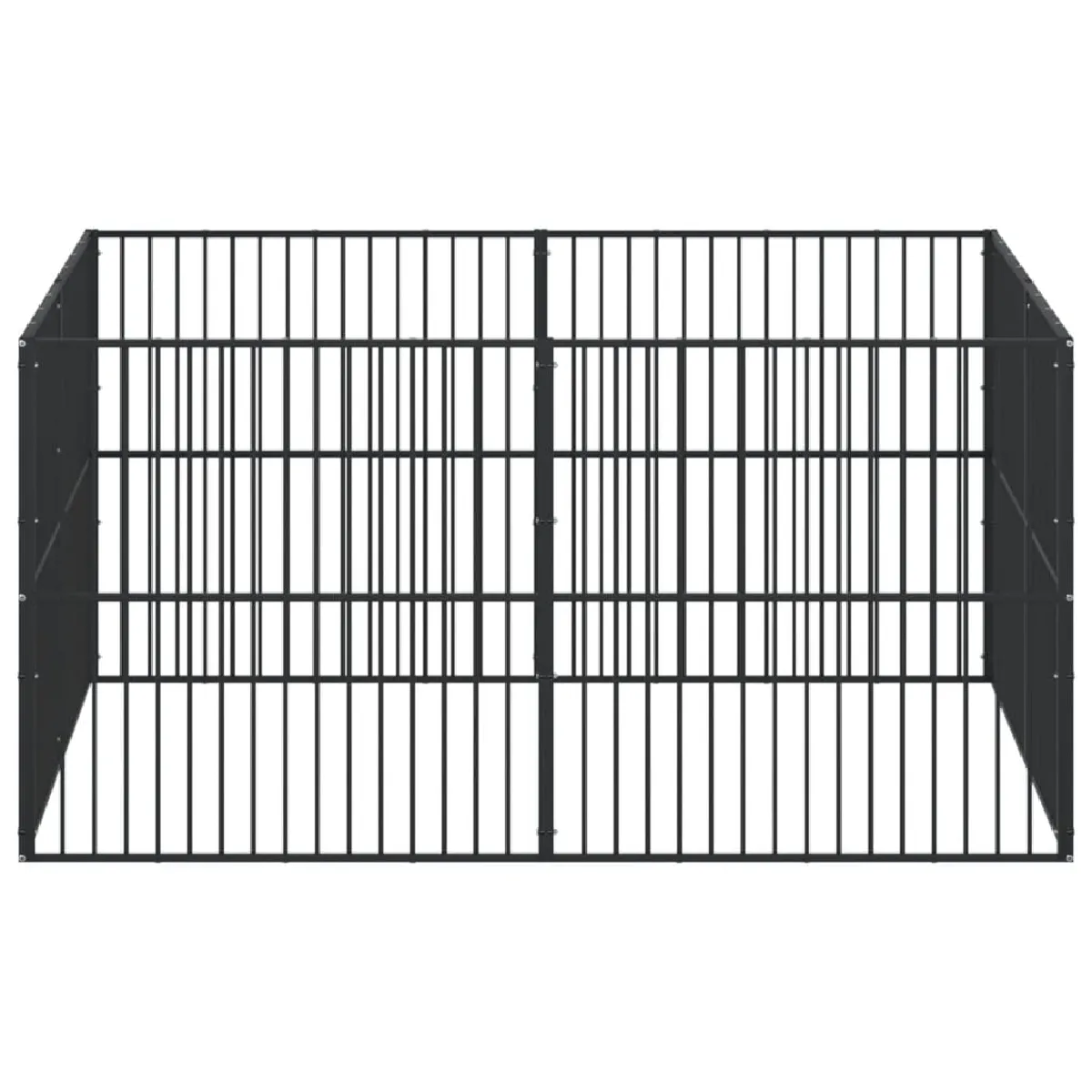 Meilleurs prix pour Parc pour chien 8 panneaux acier galvanisé noir 02_0043651