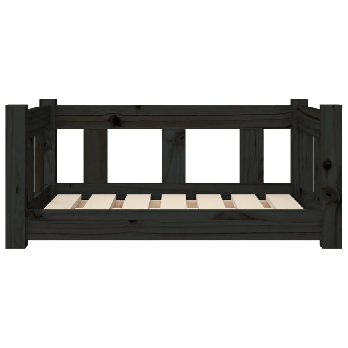 Comparer les prix de Lit pour chien panier canapé confortable 65,5 x 50,5 x 28 cm bois de pin solide noir 02_0042769