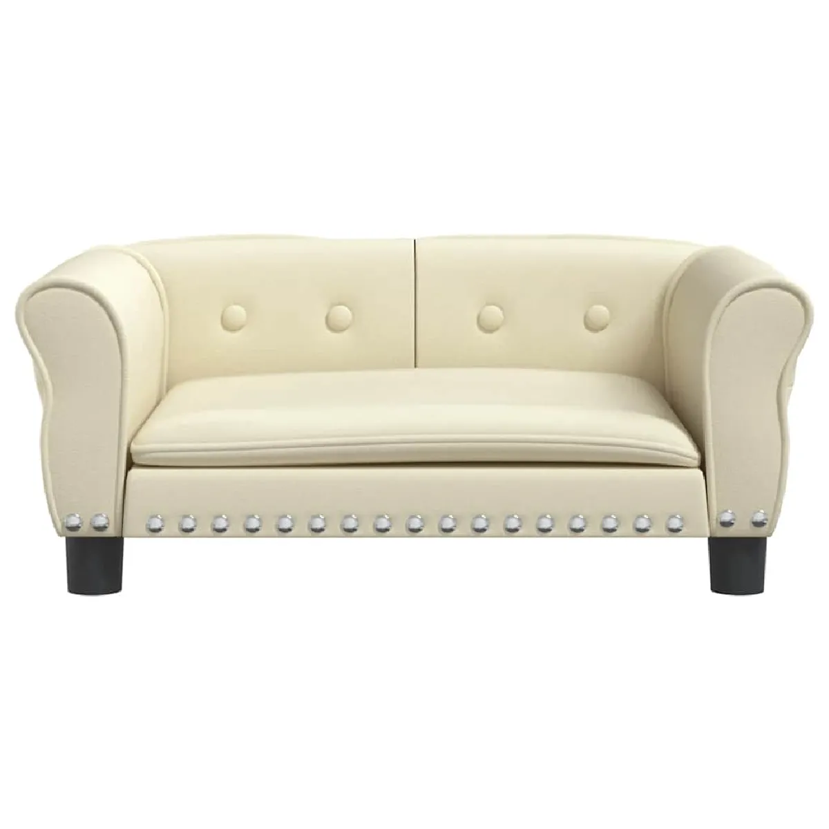 Comparer les prix de Lit pour chien panier canapé confortable 70 x 45 x 30 cm similicuir crème 02_0042820