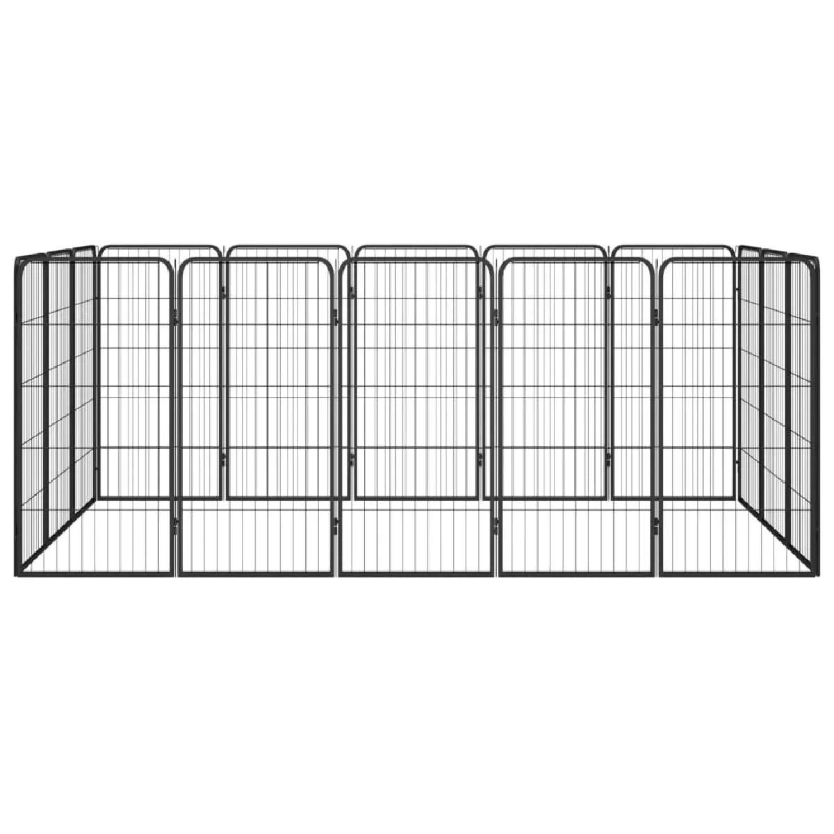 Comparer les prix de Parc pour chien 16 panneaux 50 x 100cm acier enduit de poudre noir 02_0043612