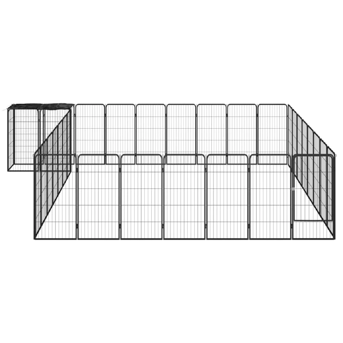Parc pour chien 34 panneaux 50 x 100cm acier enduit de poudre noir 02_0043631