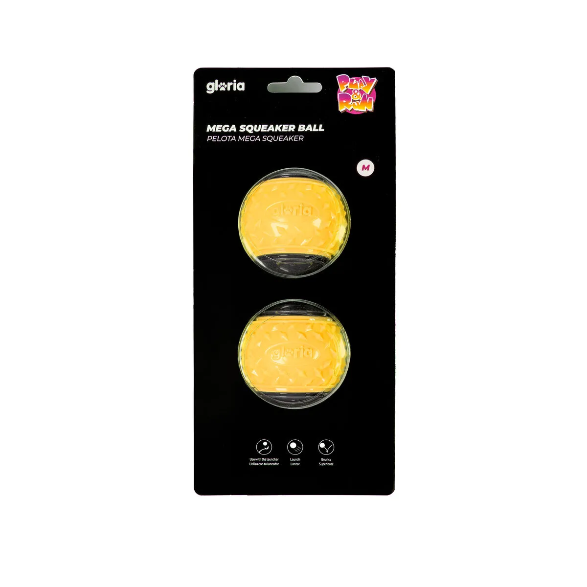 Comparer les prix de Boule pour animaux de compagnie Gloria PLAY AND RUN Jaune TPR M 6,35 cm 2 Unités