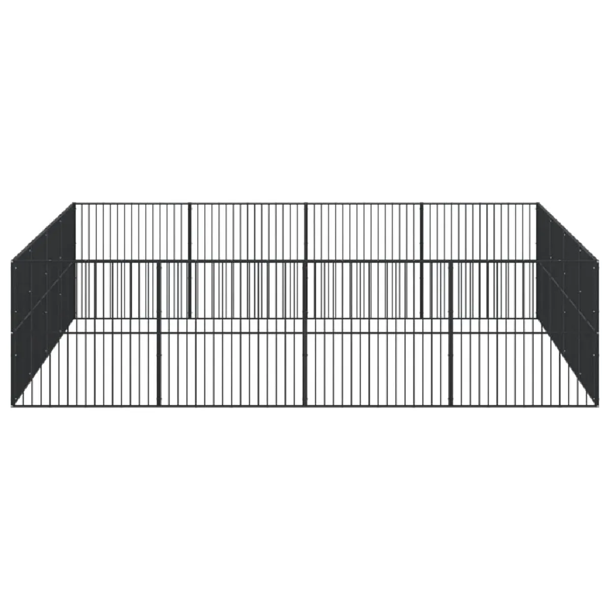 Comparer les prix de Parc pour chien 16 panneaux acier galvanisé noir 02_0043609