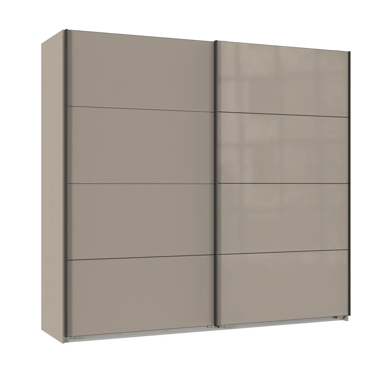 Pegane Armoire Portes Coulissantes - Gris/Graphite