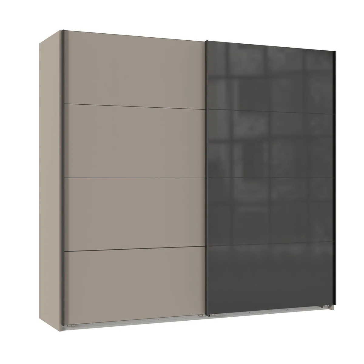 Pegane Armoire Portes Coulissantes - Gris/Graphite