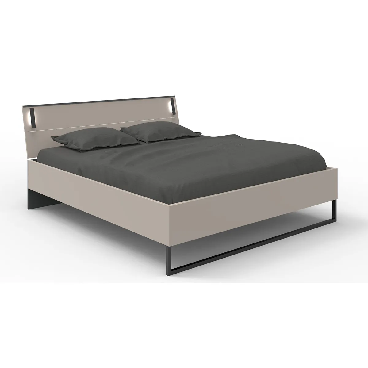 Pegane Lit adulte Gris/Noir