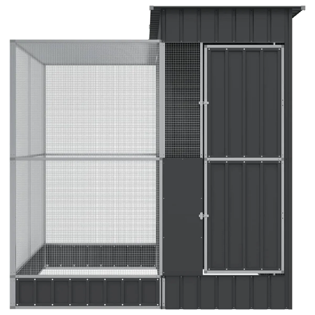 Comparer les prix de Volière cage à oiseaux avec extension argenté 209 x 203 x 216 cm acier Argent 02_0045651