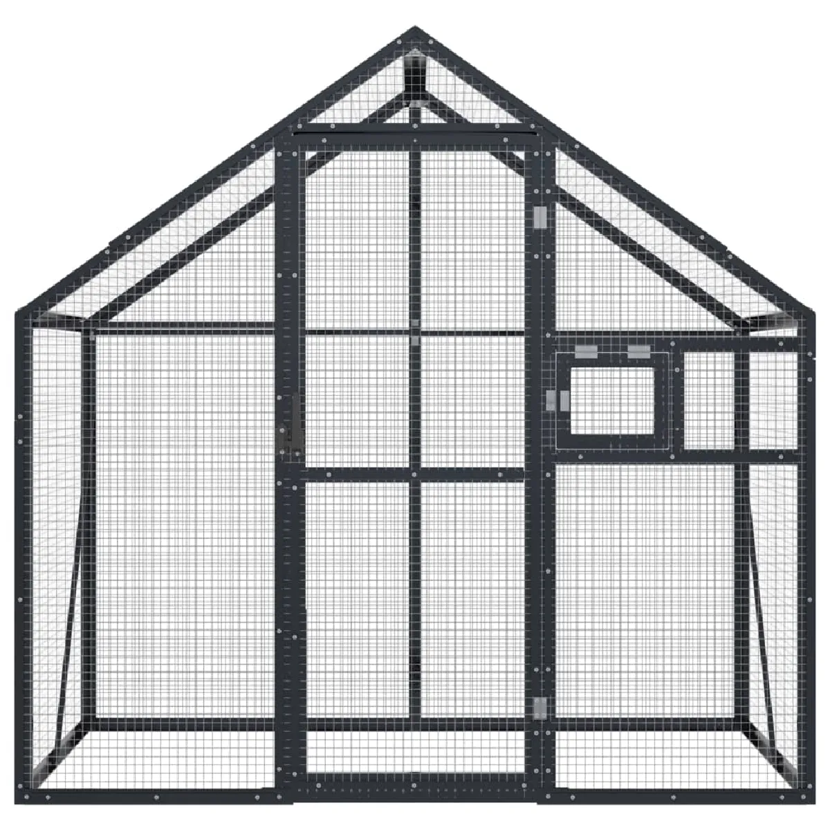 Meilleurs prix pour Volière cage à oiseaux 179 x 100 x 185 cm aluminium anthracite 02_0045637