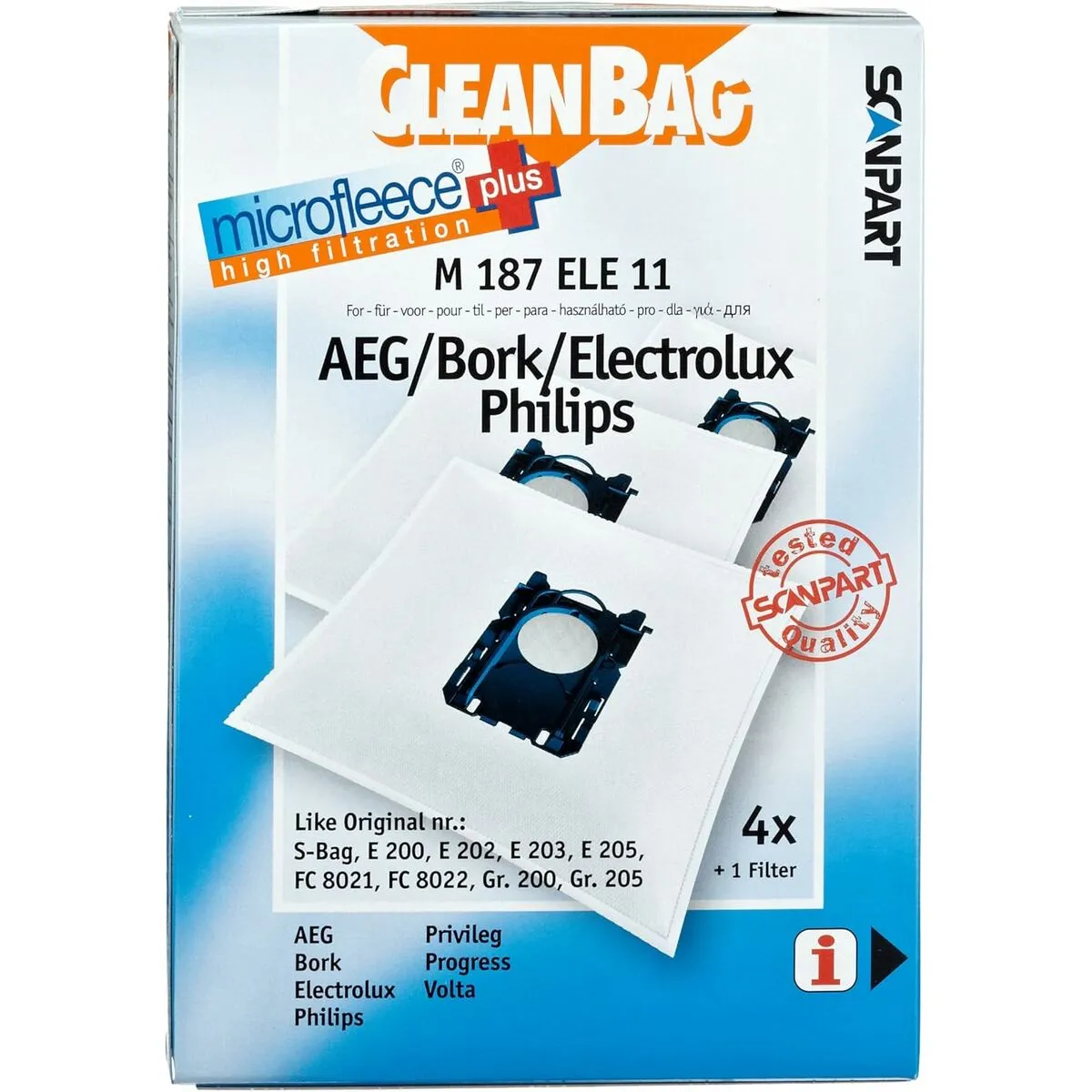 Scanpart Sac De Rechange Pour Aspirateur M 187 Ele11