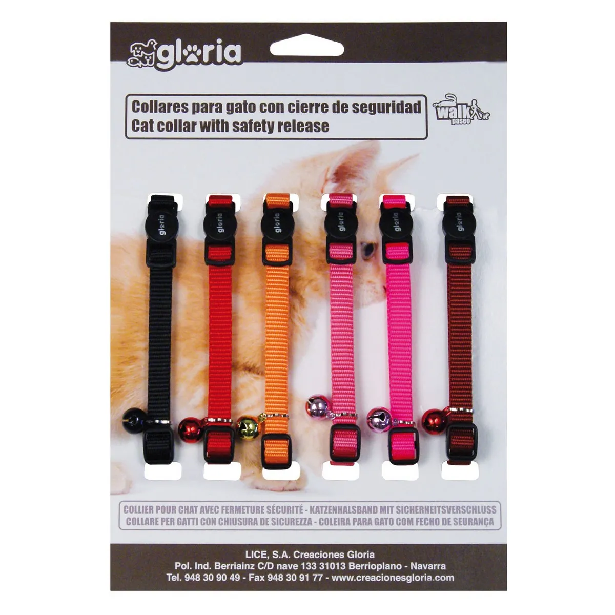 Comparer les prix de Collier pour chat Gloria Classic Multicouleur Lisse 6 Unités