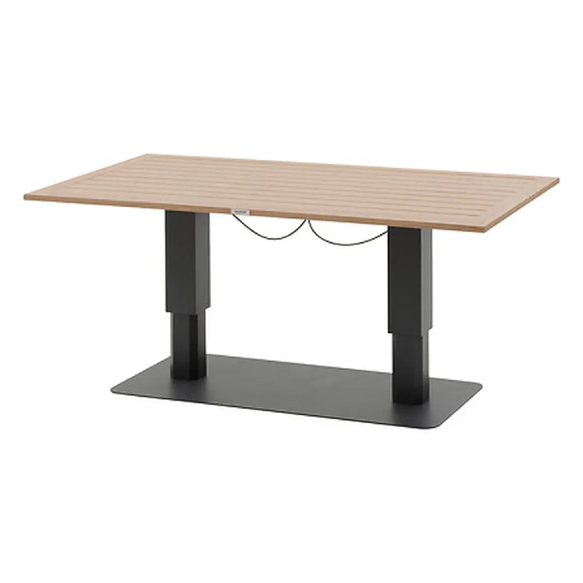 Table de jardin relevable rectangulaire en aluminium SALIMIA et honey