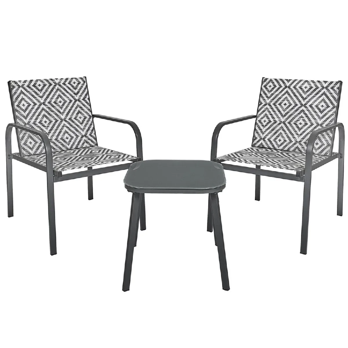 Salon de jardin en aluminium et texaline 2 places MEXICO