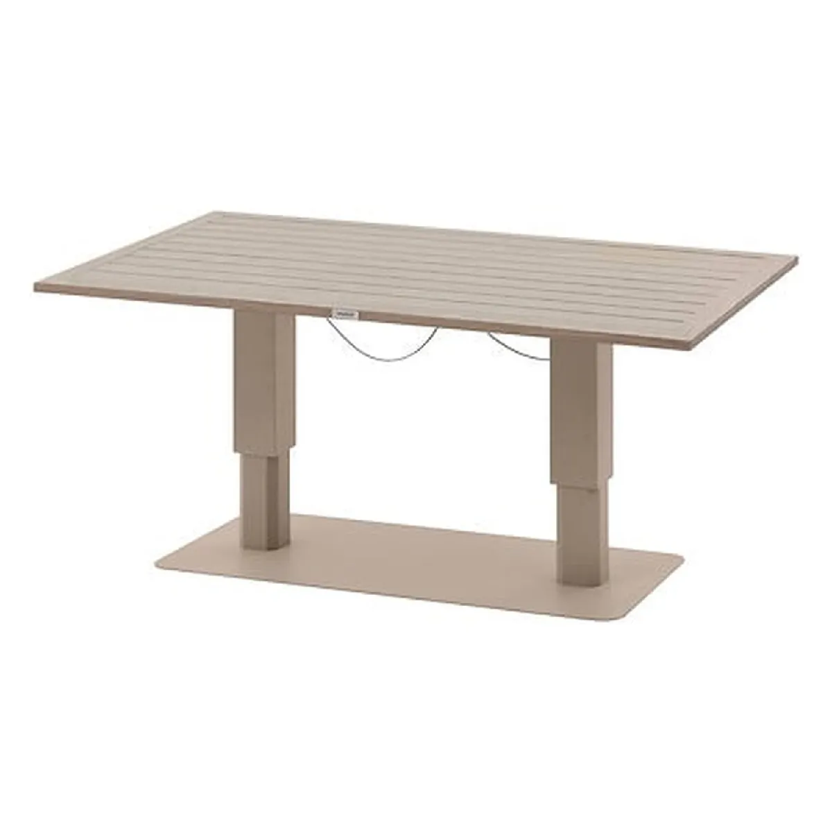 Table de jardin relevable rectangulaire en aluminium SALIMIA et lin