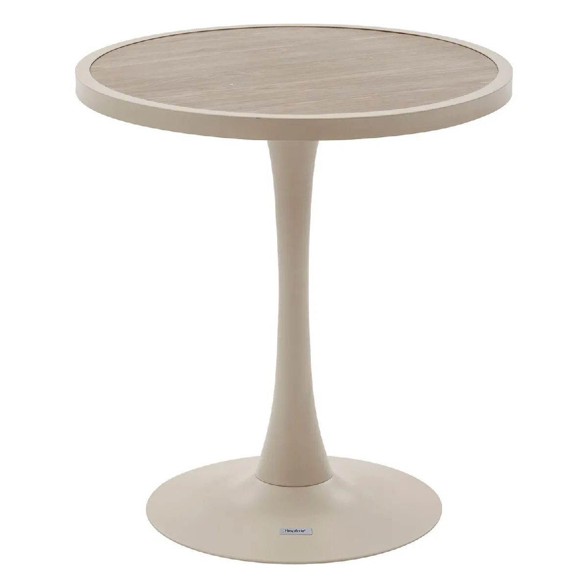Table de jardin bistro ronde en aluminium effet bois 2 places OVIALON Lin et