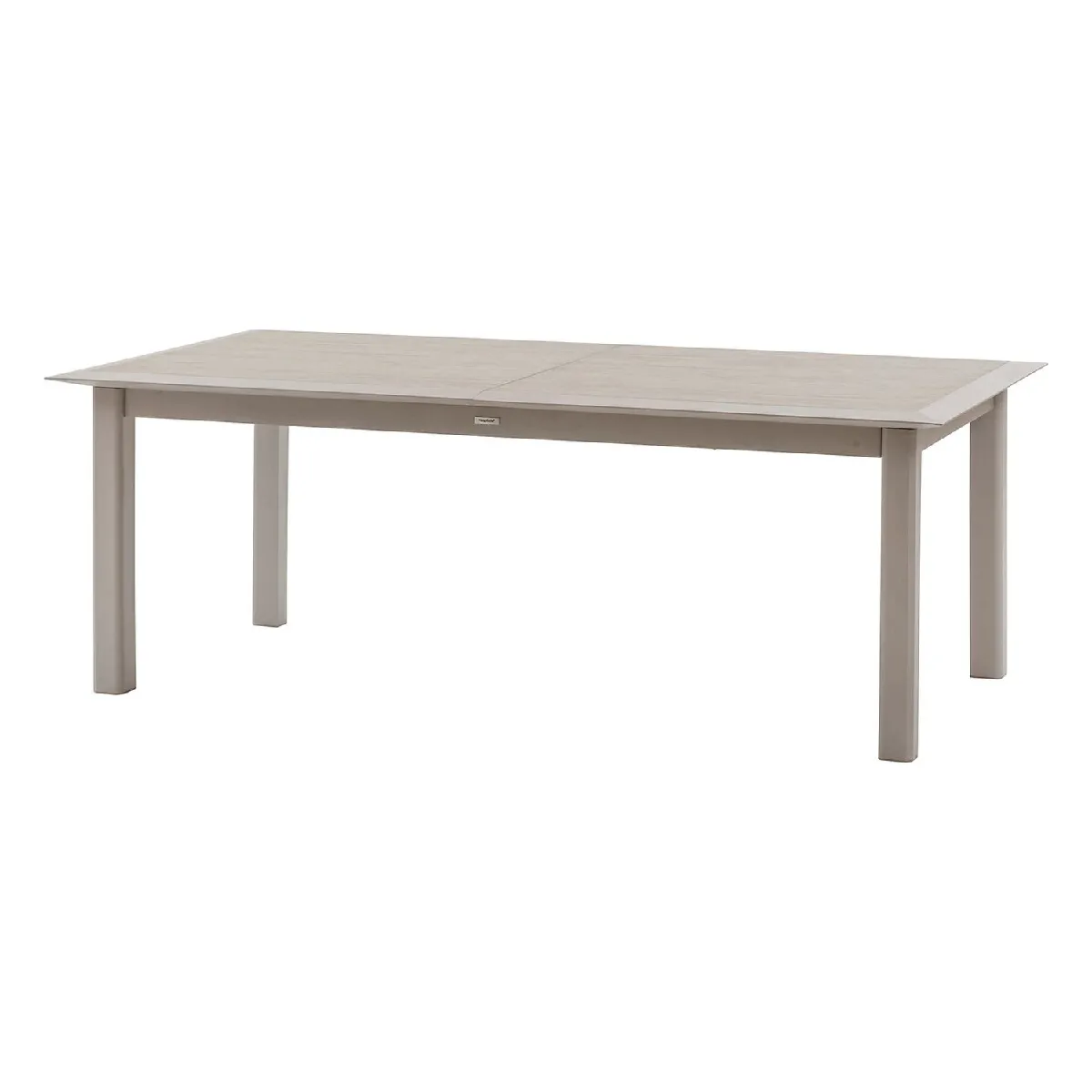 Table de jardin extensible en aluminium effet bois 12 places ALLURE Grège et avoine