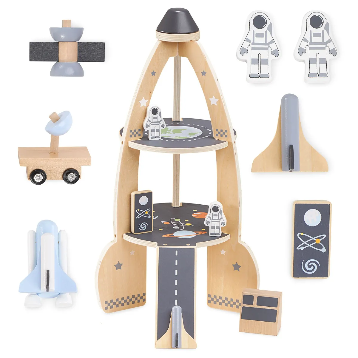Générique Grande Fusée Spatiale Bois Enfant