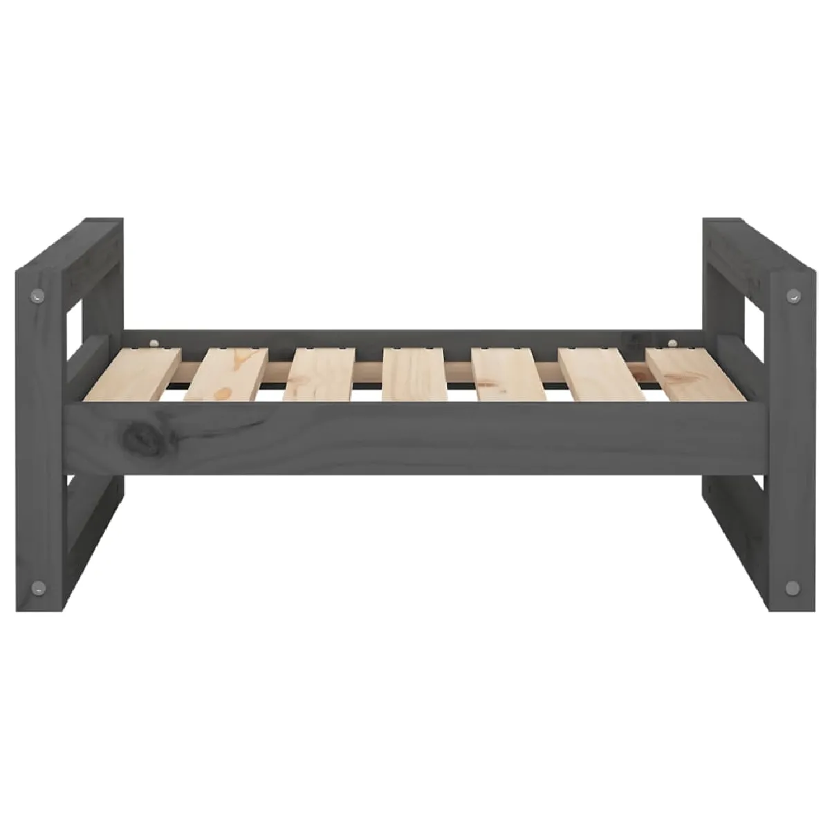 Meilleurs prix pour Lit pour chien panier canapé confortable 65,5 x 50,5 x 28 cm bois de pin solide gris 02_0042764