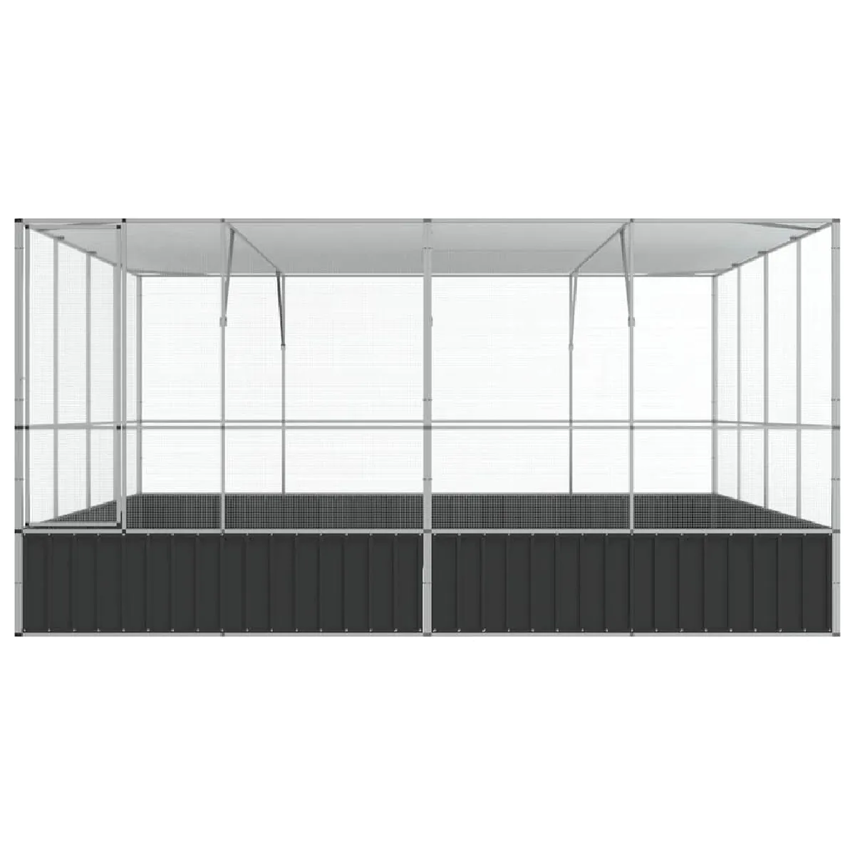 Meilleurs prix pour Volière cage à oiseaux argenté 418 x 414 x 212 cm acier 02_0045641