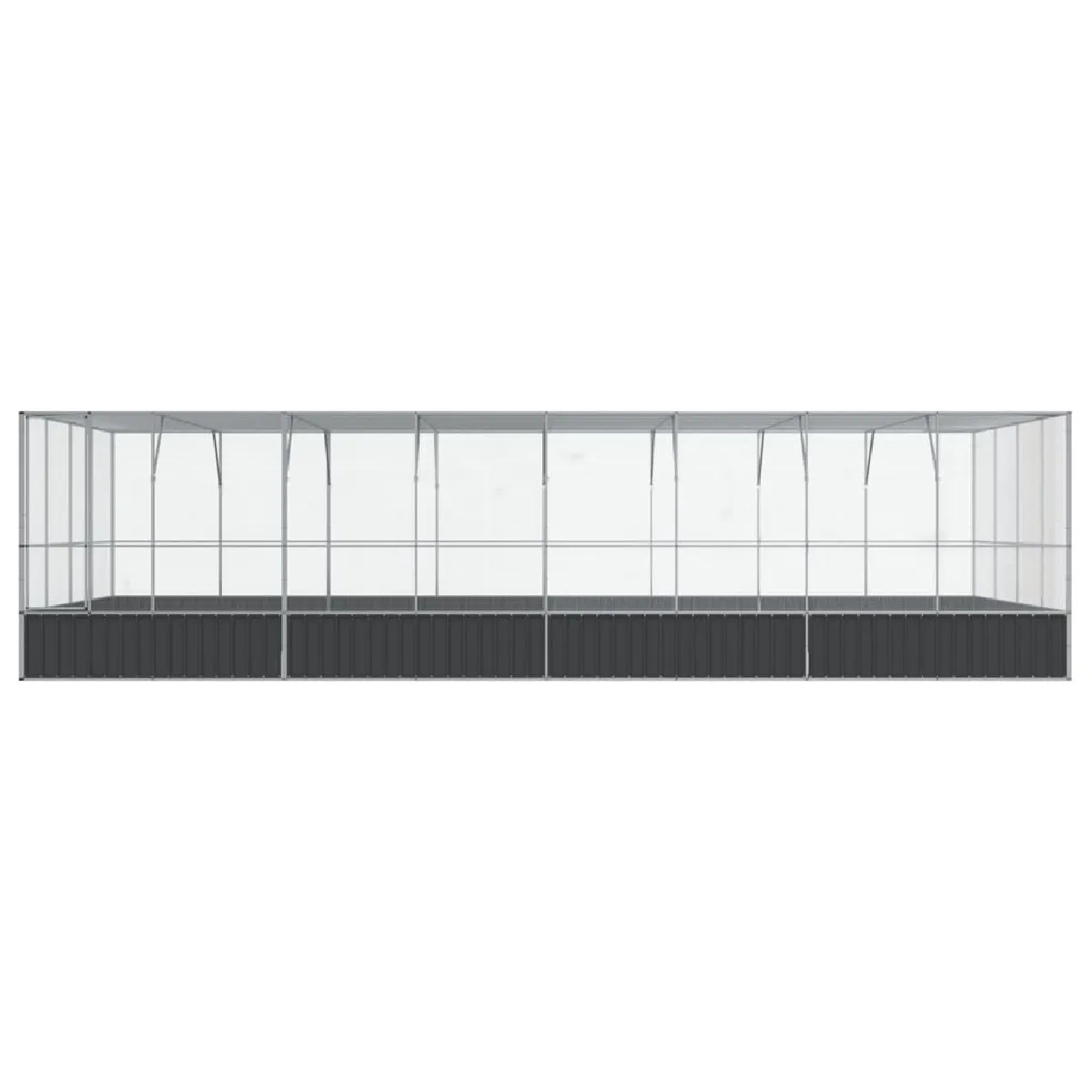 Comparer les prix de Volière cage à oiseaux avec extension argenté 832 x 414 x 212 cm acier Argent 02_0045665