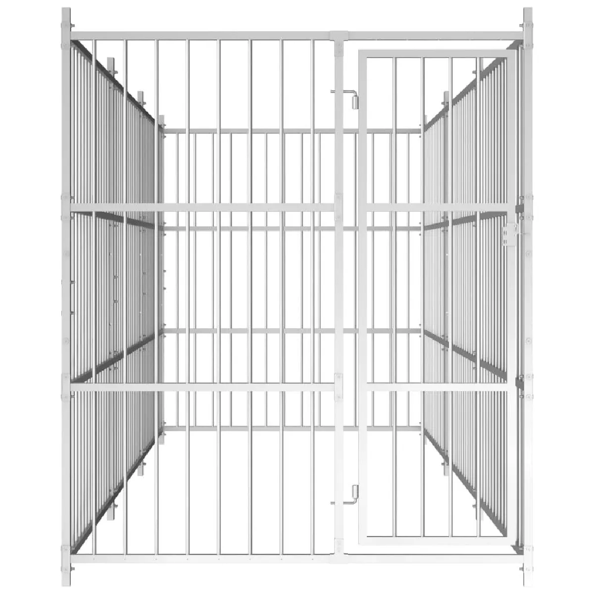 Comparer les prix de Chenil extérieur cage enclos parc animaux chien d'extérieur pour chiens 450 x 150 x 185 cm 02_0000354