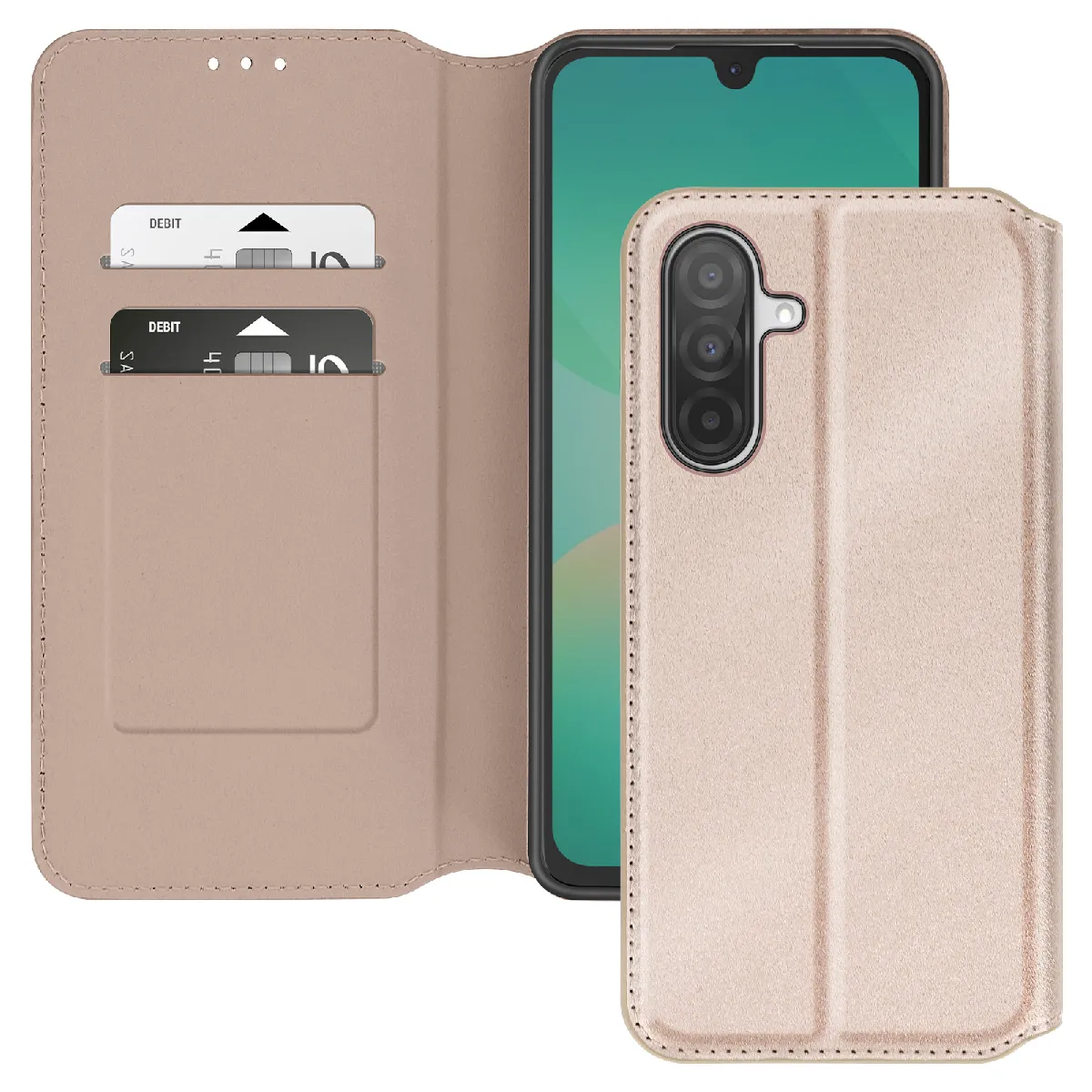 Avizar Samsung Galaxy A26 - Étui Clapet Doré