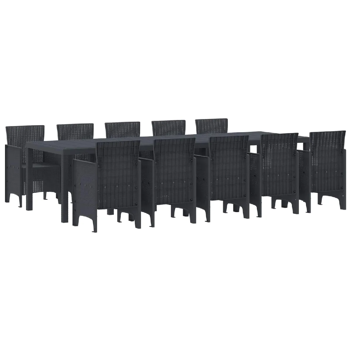 vidaXL Ensemble de Salle à Manger de Jardin Poly Rotin - vue 5