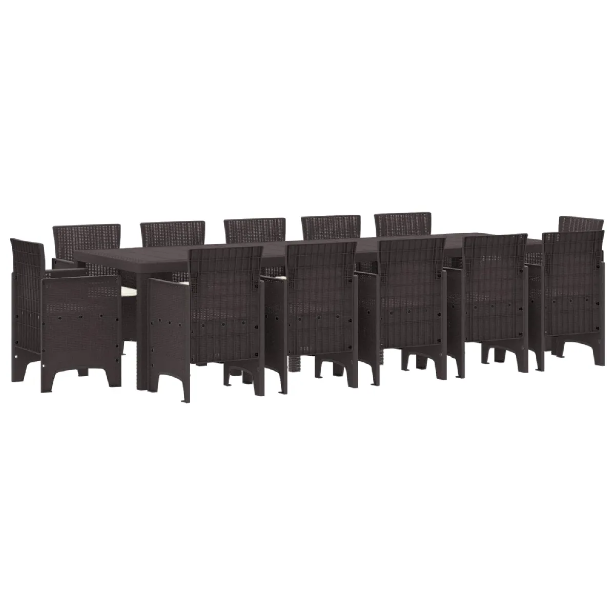 vidaXL Ensemble de salle à manger pour jardin 13 pcs Marron Rotin