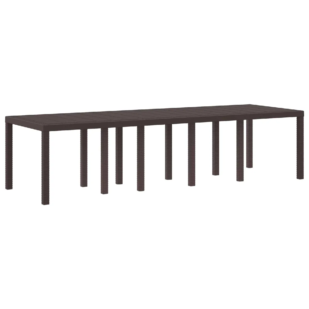 vidaXL Table de Jardin Brune 300x100x73 cm Poly Rattan Table de Jardin Brune 150x100x73 cm Poly Rattan - vue 2