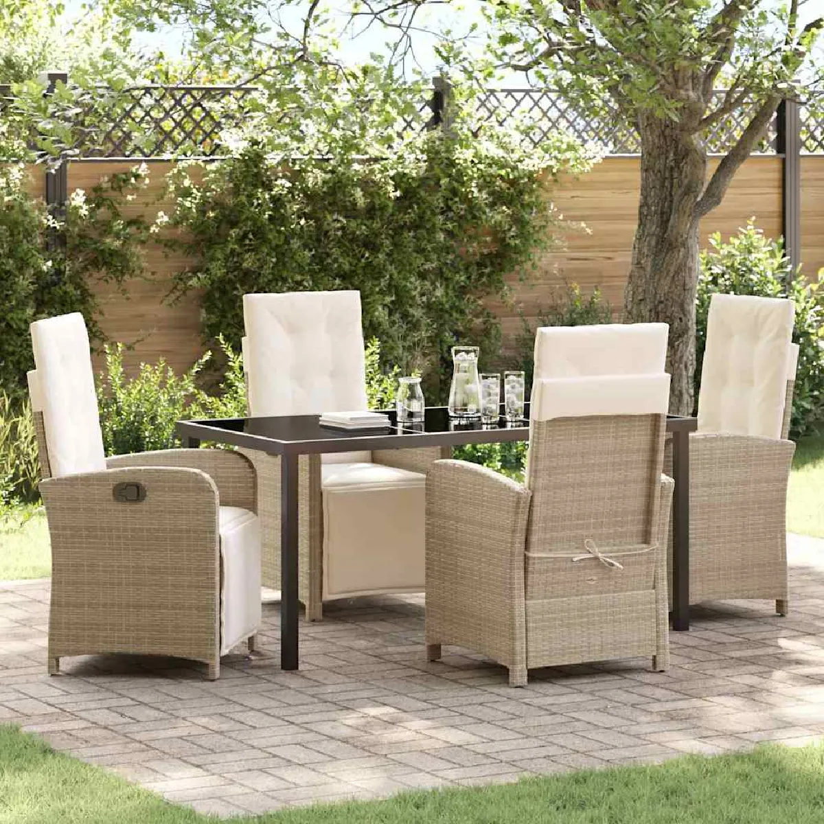 vidaXL Set de jardin 3 pièces en bois d'acacia - vue 6