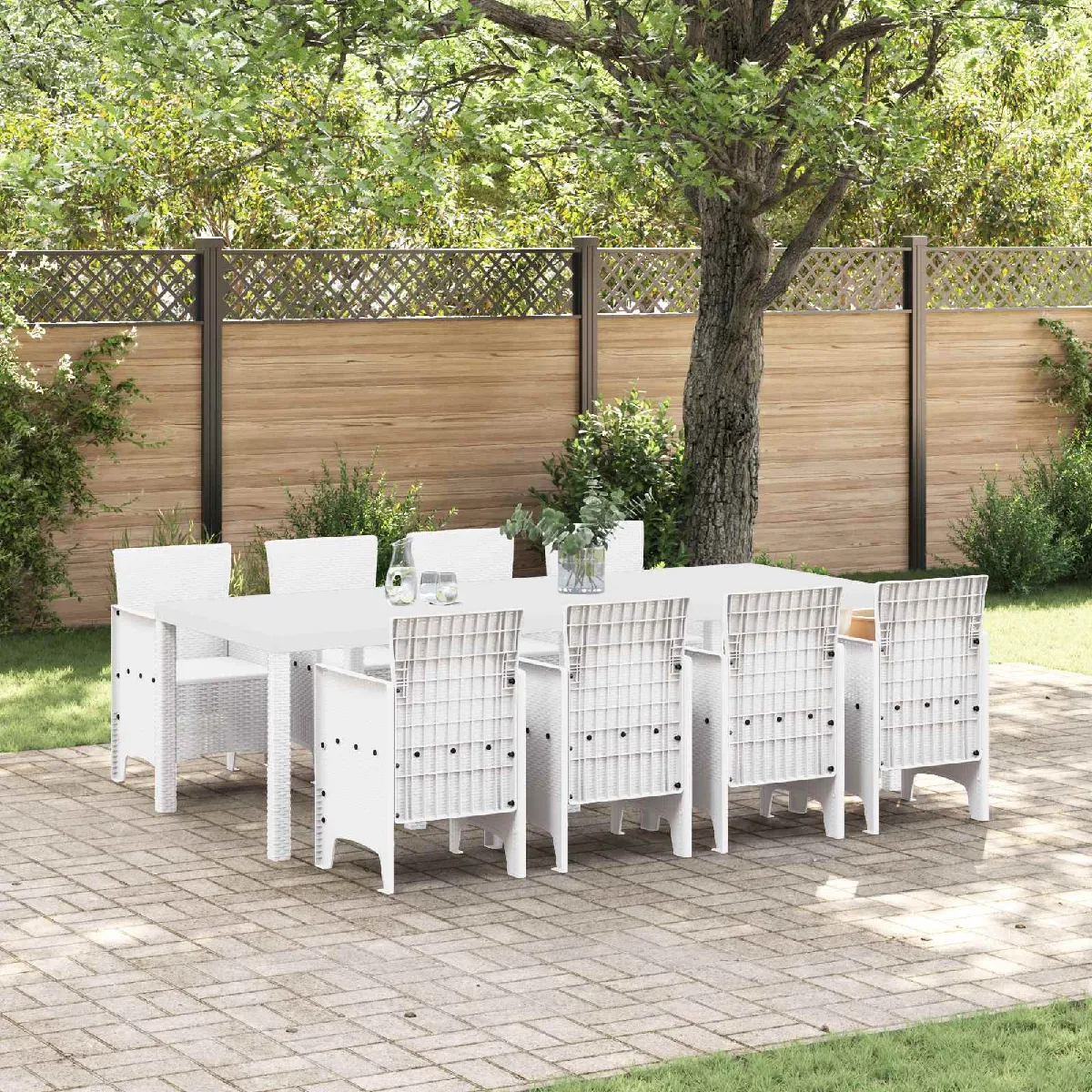 vidaXL Ensemble de salle à manger pour jardin 9 pcs Gris clair