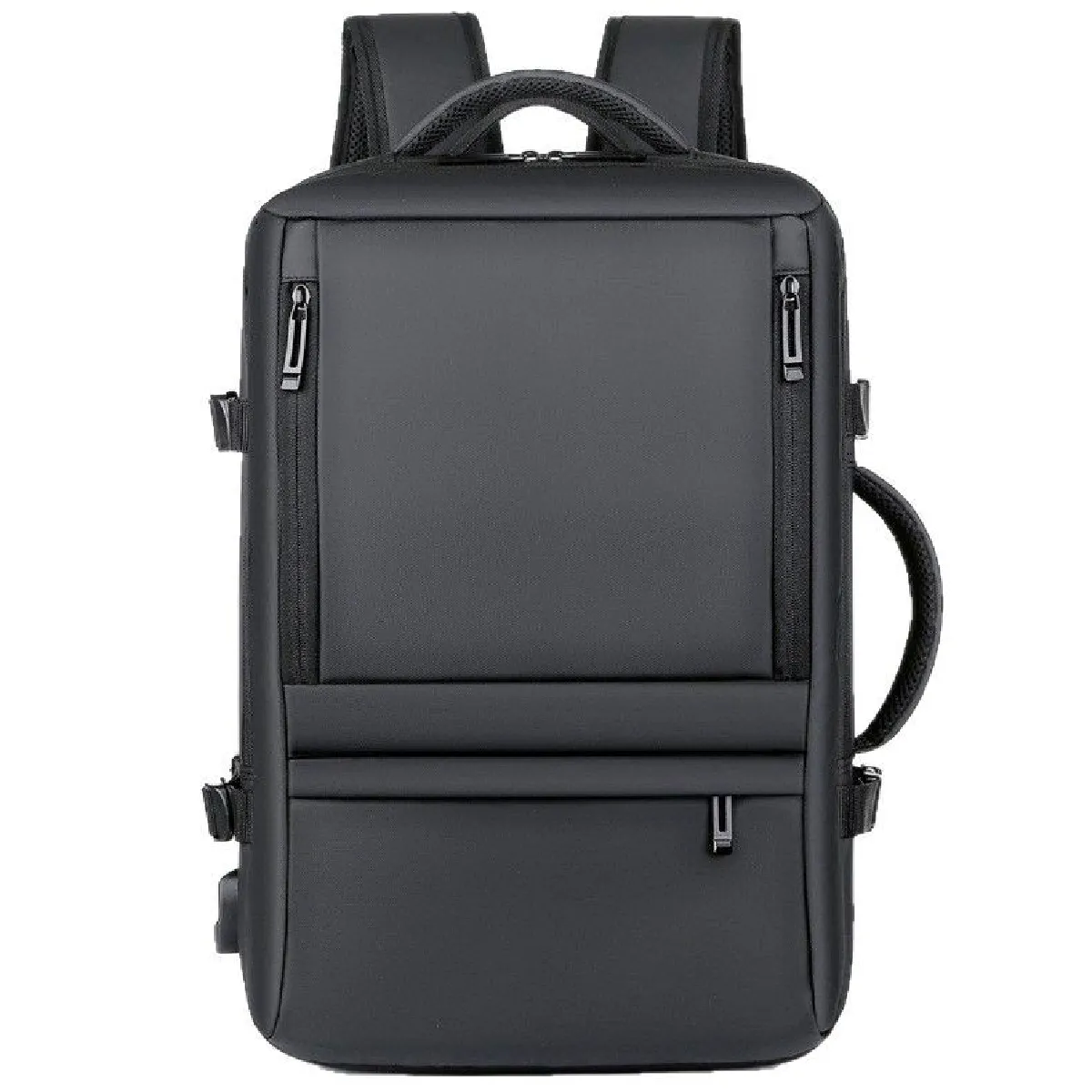 Sac à dos pour ordinateur - Sac à dos homme à grande capacité style minimaliste extensible, couleur noire - 45×30×18 cm