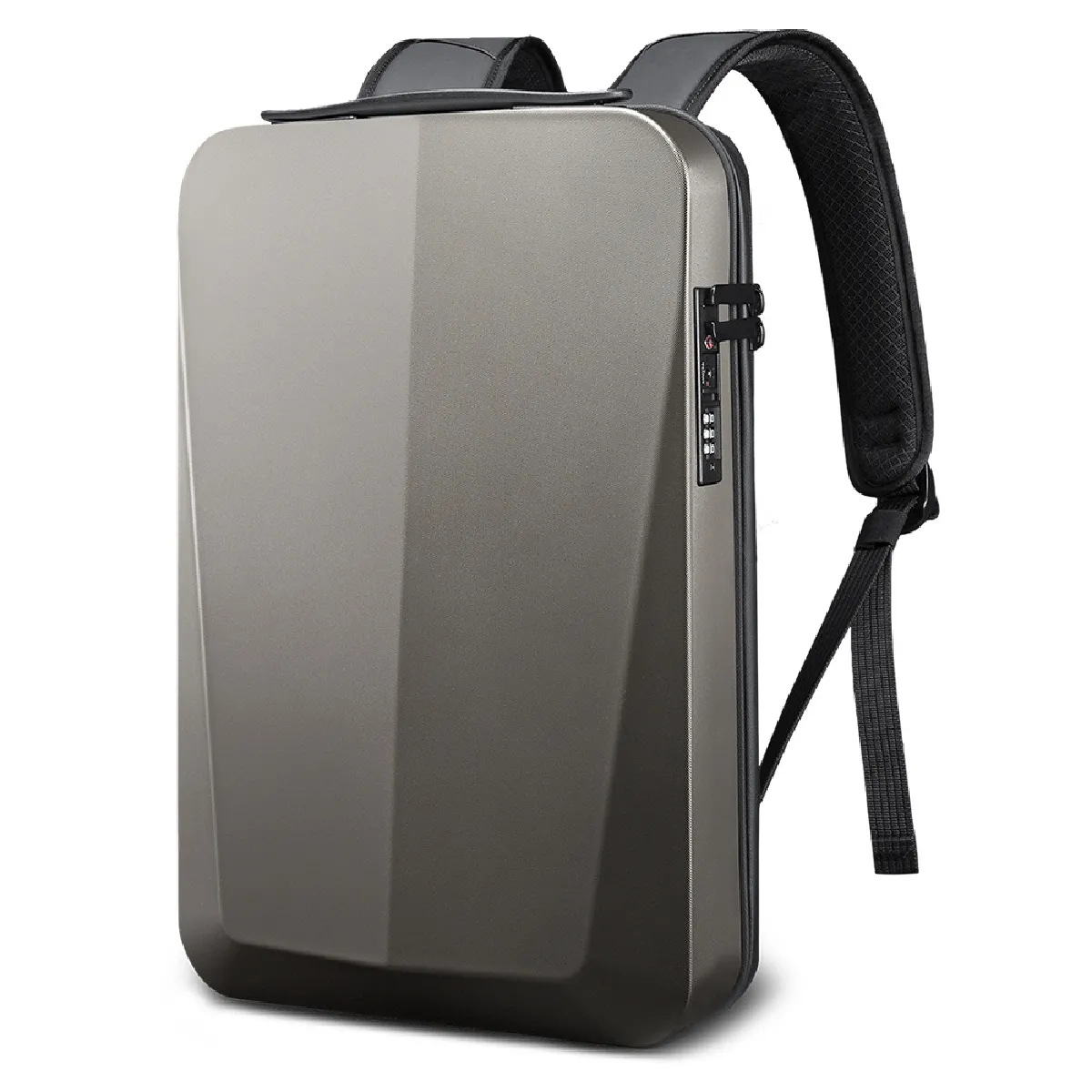 Sac à dos pour ordinateur PC - Sac à dos homme à coque rigide, couleur or titane - 30×8×45 cm