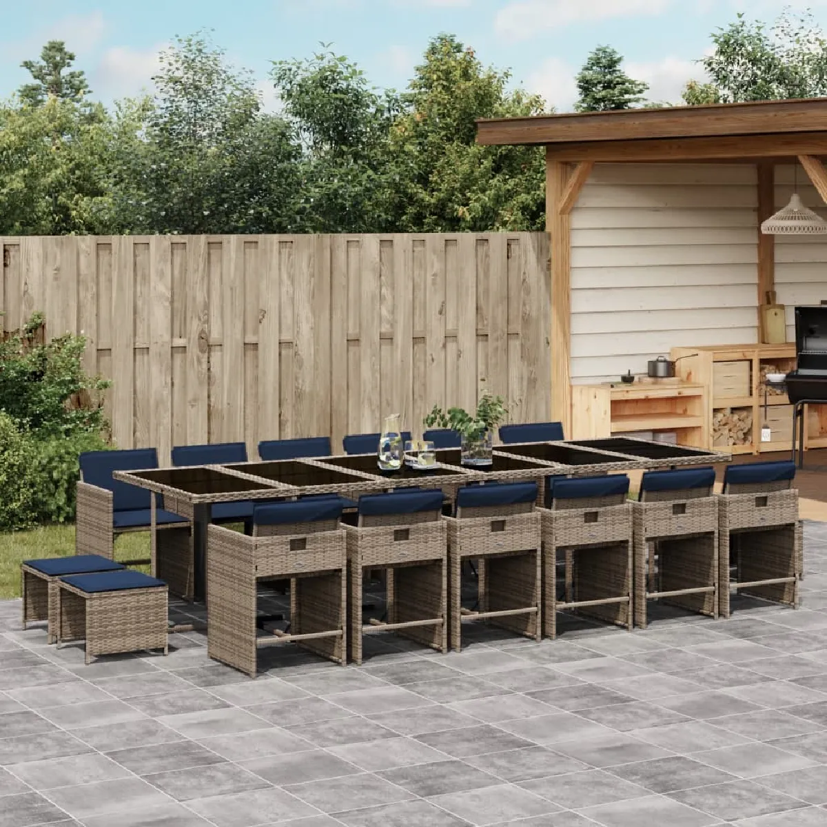 VIDAXL Ensemble à manger 17 pcs et - vue 7