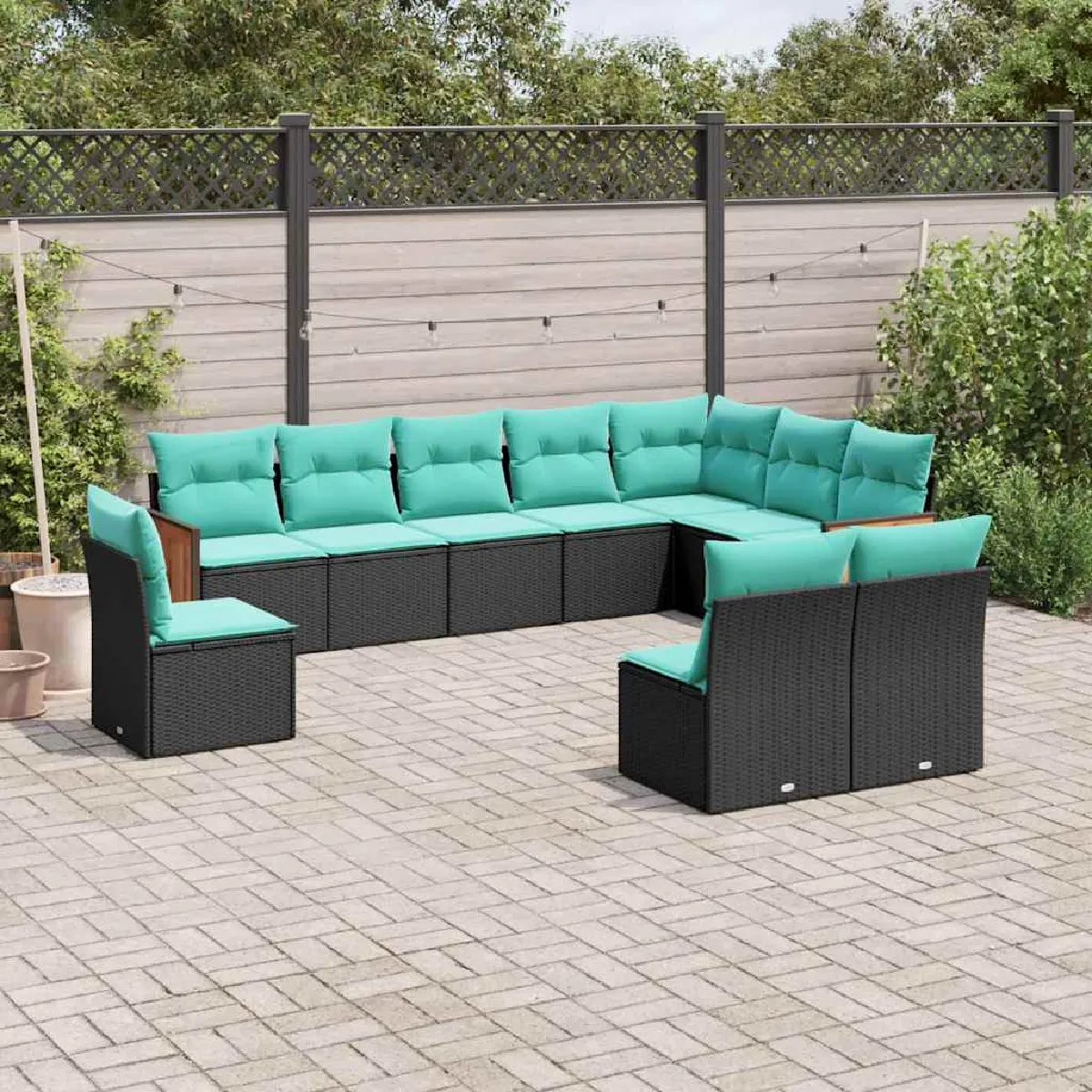 Vidaxl vidaXL Salon de jardin 10 pièces avec coussins