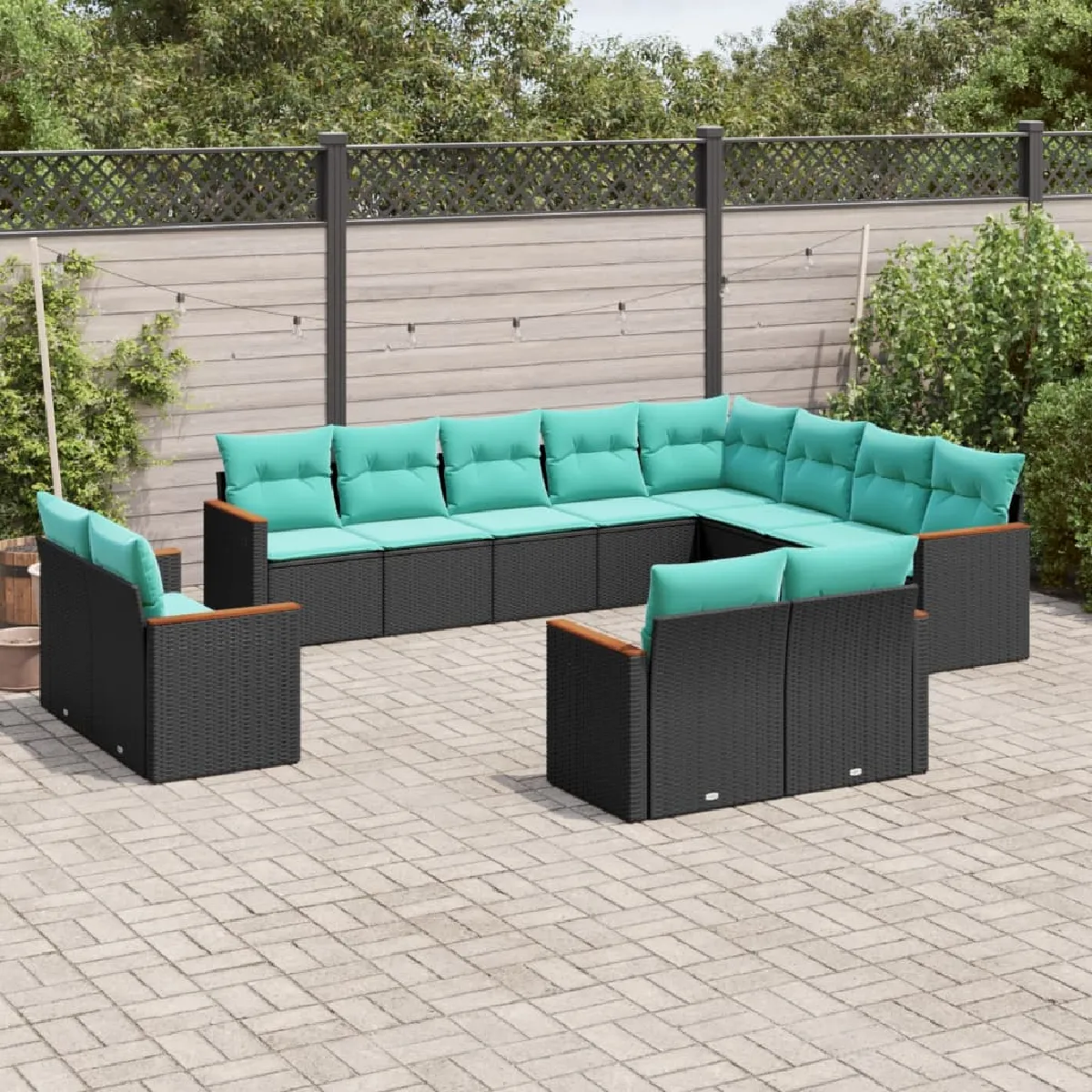 Vidaxl Salon de Jardin avec Coussins 12 pcs / Résine Tressée - vue 9