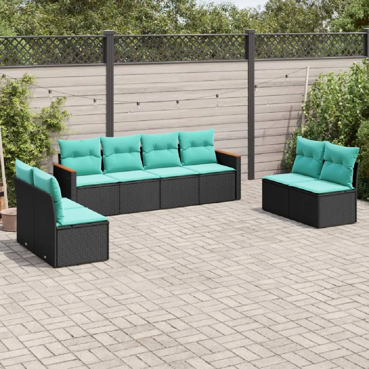vidaXL Salon de jardin 8 pcs avec coussins résine tressée ensemble de salon ensemble de salon dextérieur 3186785 - vue 4