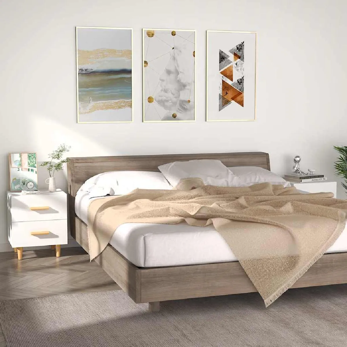VIDAXL - Table de chevet - 40x35x47,5 cm - Blanc - Image 3